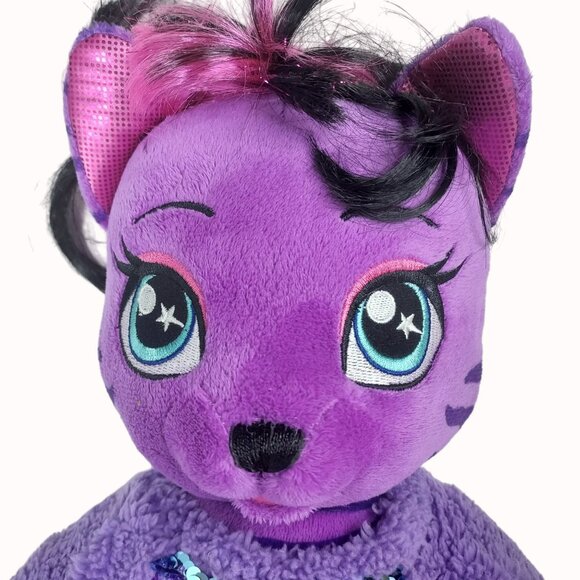 Build-A-Bear Workshop Honey Girls HG Teegan Purple Cat Plush Toy 19" 2017 - Picture 2 of 6